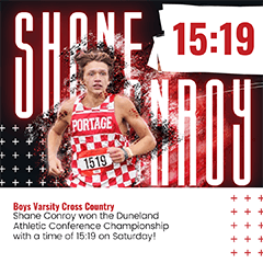 Shane Conroy won Duneland Athletic Conference Championship with a time of 15:19 on Saturday